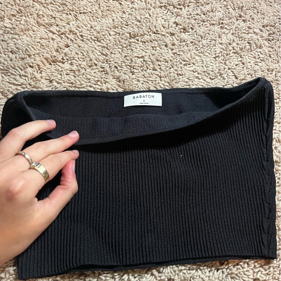 Black Wilfred Sculptknit Cropped Tube Top - Picture 2 of 4